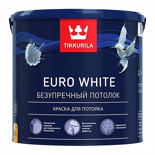 Краска Tikkurila Euro White для потолков