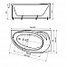 Ванна акриловая АКВАТЕК Бетта 160х97 с гидромассажем Standard (пневмоуправление)