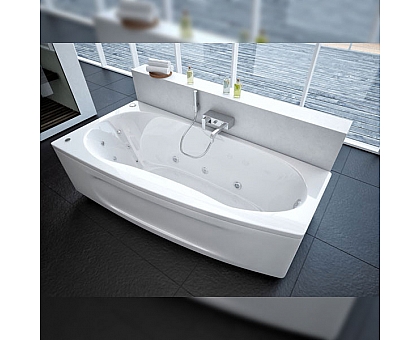 Ванна акриловая АКВАТЕК Пандора 160х75 с гидромассажем Flat Chrome (пневмоуправление)