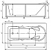 Ванна акриловая АКВАТЕК Леда 170х80 с гидромассажем Standard (пневмоуправление)