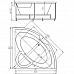 Ванна акриловая АКВАТЕК Поларис-1 140х140 с гидромассажем Koller (пневмоуправление)