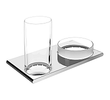 Двойной держатель со стаканом и чашей для мелочей Keuco Edition 400 11554019000
