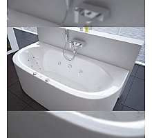 Ванна акриловая АКВАТЕК Морфей 190х90 с гидромассажем Flat Chrome (пневмоуправление)