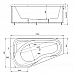 Ванна акриловая АКВАТЕК Медея 170х95 L (без гидромассажа) MED180-0000007