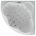 Ванна акриловая АКВАТЕК Галатея 135х135 с гидромассажем Flat Chrome (пневмоуправление)