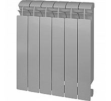 Global  STYLE PLUS 500 4 секции радиатор биметаллический боковое подключение (цвет cod.08 grigio argento opaco metallizzato 2676 (серый))
