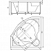 Ванна акриловая АКВАТЕК Сириус 164х164 с гидромассажем Koller (электроуправление)