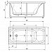 Ванна акриловая АКВАТЕК Альфа 150x70 с гидромассажем Standard (пневмоуправление)
