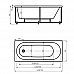 Ванна акриловая АКВАТЕК Оберон 170x70 с гидромассажем Flat Chrome (пневмоуправление)