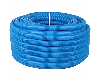 STOUT  Труба гофрированная ПНД, цвет синий, наружным диаметром 32 мм для труб диаметром 25 мм