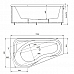 Ванна акриловая АКВАТЕК Медея 170х95 с гидромассажем Standard (пневмоуправление)