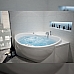 Ванна акриловая АКВАТЕК Эпсилон 150х150 с гидромассажем Flat Chrome (электроуправление)