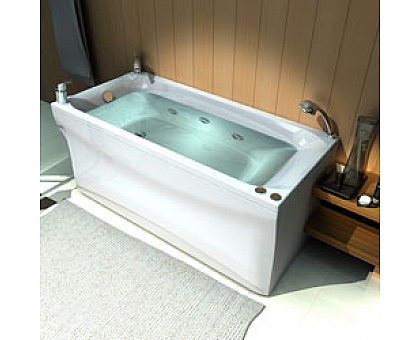 Ванна акриловая АКВАТЕК Альфа 150x70 с гидромассажем Flat Chrome (пневмоуправление)