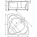 Ванна акриловая АКВАТЕК Галатея 135х135 с гидромассажем Koller (электроуправление)