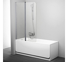 Шторка для ванны Ravak CVS2-100 L (белый + транспарент) 7QLA0100Z1