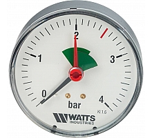 Watts  F+R101(MHA) 80/4x1/4 Манометр аксиальный  80мм, 0-4 бар