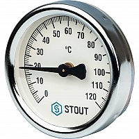 STOUT SIM-0004 Термометр биметаллический накладной с пружиной. Корпус Dn 63 мм, 0...120°С, 1-2
