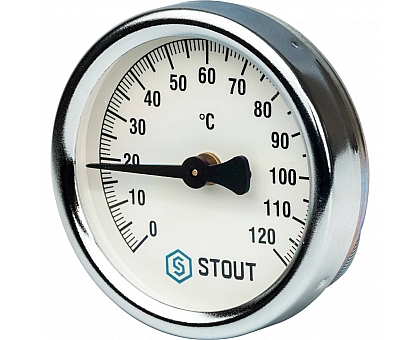 STOUT SIM-0004 Термометр биметаллический накладной с пружиной. Корпус Dn 63 мм, 0...120°С, 1-2