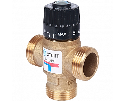 STOUT  Термостатический смесительный клапан для ситем отопления и ГВС 1 резьба
