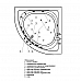 Ванна акриловая АКВАТЕК Юпитер 150х150 с гидромассажем Koller (пневмоуправление)