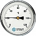 STOUT SIM-0001 Термометр биметаллический с погружной гильзой. Корпус Dn 100 мм, гильза 75 мм 1/2, 0...120°С