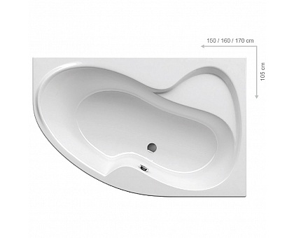 Ванна Ravak Rosa II 160x105 P CL21000000 (правая)
