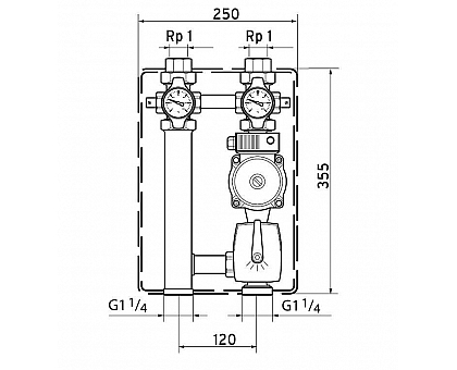 Vaillant  Насосная группа для смесительного контура отопления со смесителем R 3/4 ,3-х ст. насос